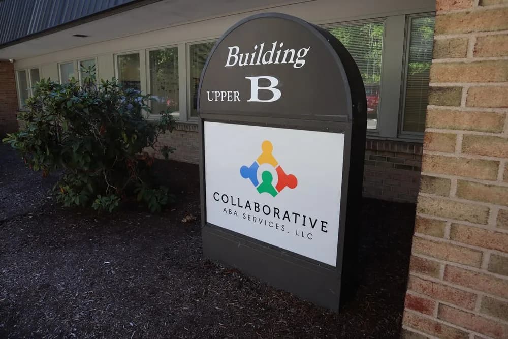 Collaborative ABA Services building entrance sign in Middletown, Connecticut