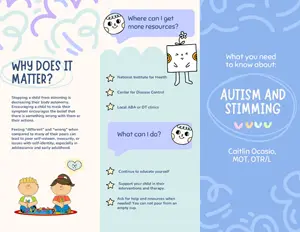 What You Need to Know about Autism and Stimming brochure